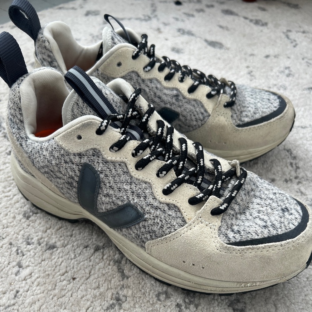 Veja Venturi Flannel Sneakers Gray Cream | Size 10 | Chunky Sustainable Trainer
